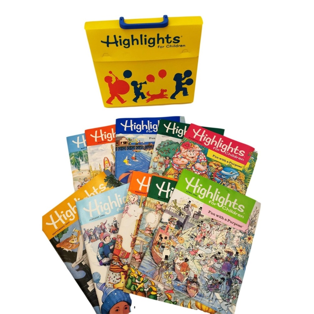Highlights Childrens Magazine Lot 10  Branded‎ Case Kids Home School 1992